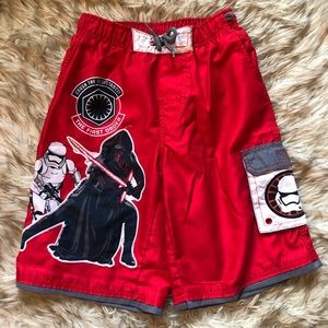 Boys DISNEY STORE swim trunks 9/10 STAR WARS
